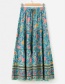 Fashion Blue Flower Print Strap Skirt