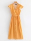 Fashion Yellow Printed V-neck Dress
