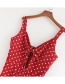 Fashion Red Polka Dot Floral Red One-piece Dress