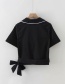 Fashion Black Colorblock Lapel Shirt