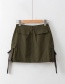 Fashion Army Green Webbing Large Pocket Skirt