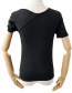 Fashion Black Off-the-shoulder Twisted T-shirt