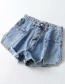 Fashion Blue Washed Raw Trimmed Denim Shorts