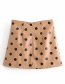 Fashion Khaki Polka Dot Printed A Word Skirt