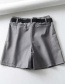Fashion Dark Gray Pure Color Decorated Pants