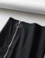 Fashion Black Zipper Irregular Slim Skirt