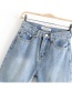 Fashion Blue Washed Denim Five-pointed Shorts
