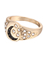 Fashion Gold Moon Star Diamond Ring Set Of 3