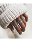 Fashion Silver Crown-set Diamond Branch Joint Ring Set Of 7