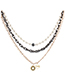 Fashion Gold Multi-layer Alloy Love Necklace