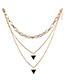 Fashion Gold Multilayer Alloy Triangle Necklace