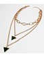 Fashion Gold Multilayer Alloy Triangle Necklace