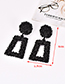 Fashion Black Alloy Rectangular Earrings