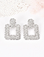 Fashion Red Alloy Square Earrings