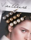 Fashion 60086 White Flash Diamond Flower Pearl Hair Clip