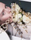 Fashion 60086 Gold Flash Diamond Flower Pearl Hair Clip
