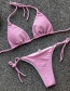 Fashion Flash Pink Solid Color Split Swimsuit