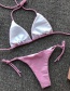 Fashion Flash Pink Solid Color Split Swimsuit