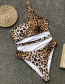 Fashion Leopard Gathering Leopard Bandage One-piece Swimsuit