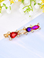 Fashion Color Alloy Large Drop Drill Hair Clip
