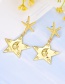 Fashion Gold Alloy Starfish Five-pointed Star Stud