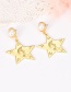 Fashion Gold Alloy Pearl Pentagram Stud Earrings