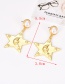 Fashion Gold Alloy Pearl Pentagram Stud Earrings