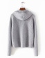 Fashion Gray Core Yarn Hooded Sweater