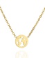 Fashion Gold World Map Round Necklace