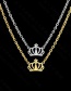 Fashion Steel Color Openwork Crown Necklace