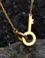 Fashion Gold Double Ring Round Key Necklace