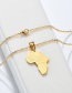 Fashion Gold African Map Necklace