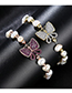 Fashion Gold Pearl Zirconium Butterfly Feast Bracelet