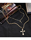 Fashion C Gold Multilayer Cross Necklace
