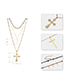 Fashion C Gold Multilayer Cross Necklace