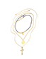 Fashion B Gold Multilayer Cross Pendant Necklace