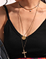 Fashion A Gold Multilayer Cross Pendant Necklace