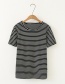 Fashion Black Side White Striped Dress + T-shirt Two-piece