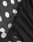 Fashion Black Dot V-neck Waist Long Skirt