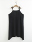 Fashion Black Polka Dot Chiffon Sunscreen Shirt + Long Sling Dress Two-piece Set