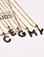 Fashion C Gold Copper Inlaid Zircon Letter Necklace