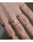 Fashion Gold Letter V-shaped Hollow Three-layer Ring
