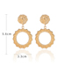 Fashion Elliptical Gold Wrinkled Geometric Earrings