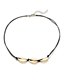 Fashion Black Braided Black Rope Shell Necklace