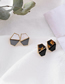 Fashion White  Silver Stitch Color Matching Irregular Polygon Hit Color Earrings