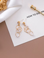 Fashion Gold  Silver Needle Circle Pearl Crystal Earrings