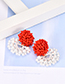 Fashion Pink Alloy Resin Small Pearl Earrings