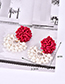 Fashion White Alloy Resin Small Pearl Earrings