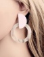 Fashion White Circle Earrings
