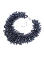 Fashion Black Beaded Double Crystal Necklace